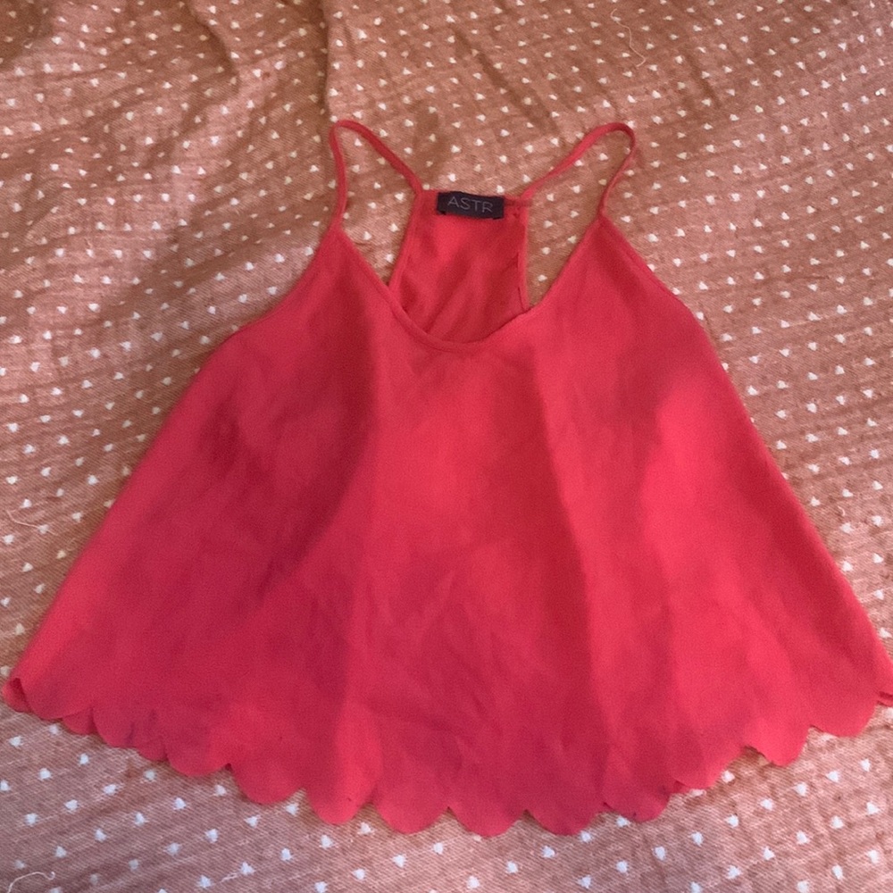 ASTR Hot Pink Racerback Tank with Fun Trim